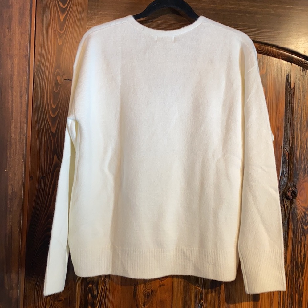 Wool Cashmere Blend V Neck Sweater - Picture 5 of 7